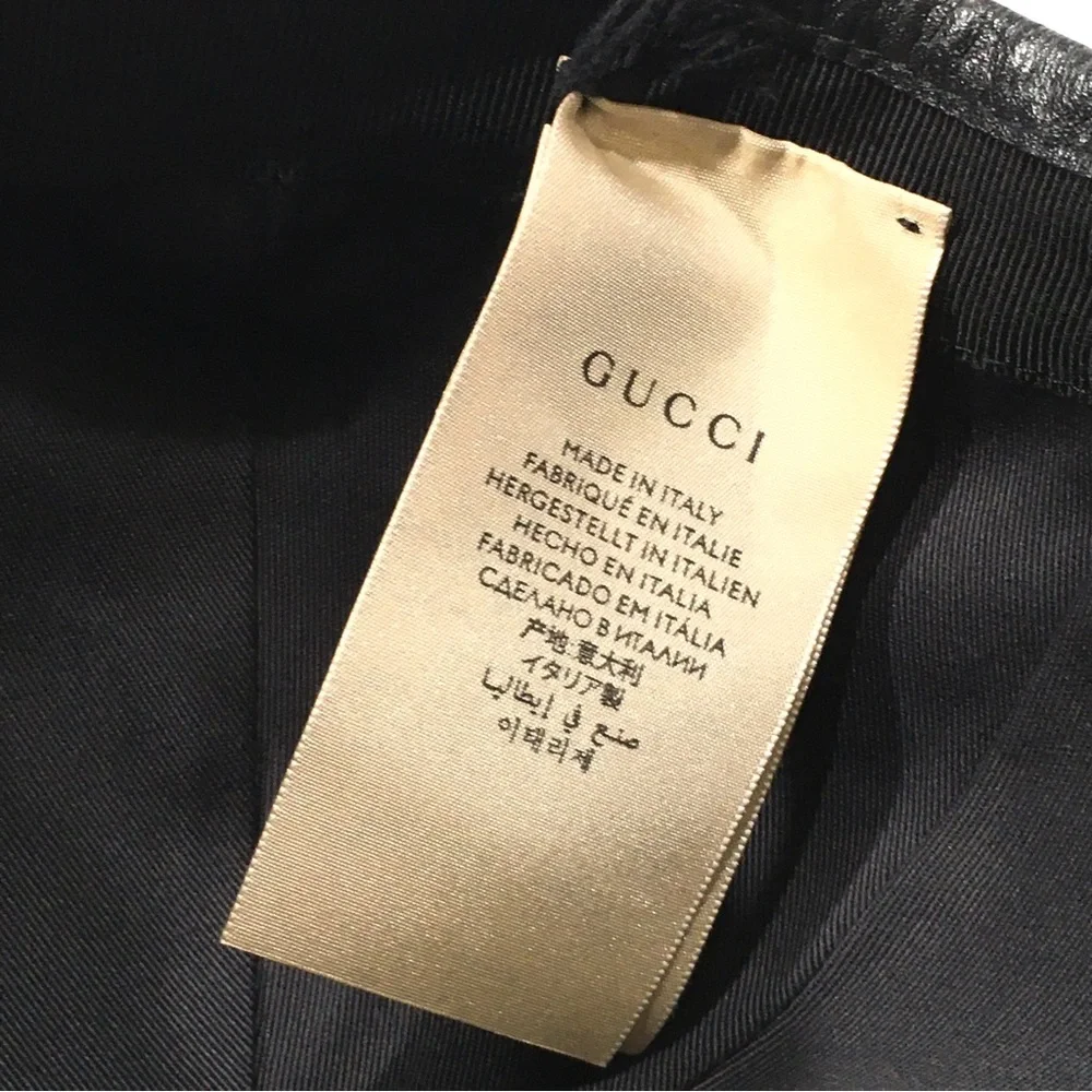 GUCCI JEREMI GUCCISSIMA BASEBALL CAP HAT -SIZE M -ROYAL BLUE / BLACK -NWT - Picture 10 of 11